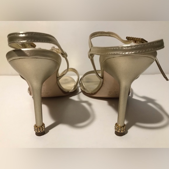 Vintage Womens Versani Italy Gold Shoes 7 lv gucci korrs Luxury Fashion Rl Prom - Picture 10 of 13